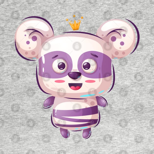 Cute Panda With Crown by P-ashion Tee